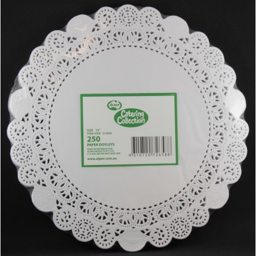 1,000x Doily Round 30.5cm White Laced Doyley Placemat (12inch)