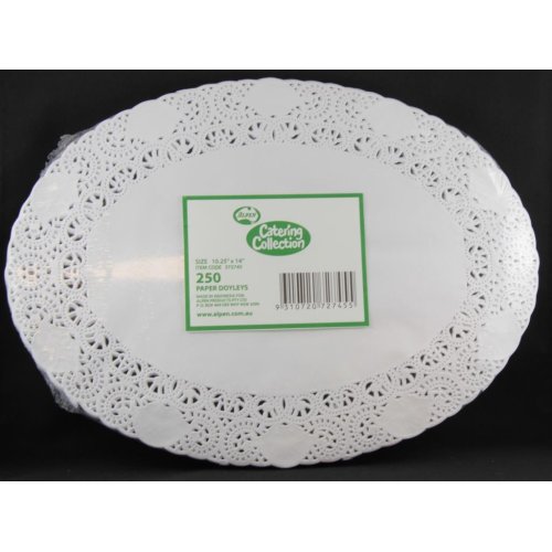 1,000x Doily Oval 35.5cm White Laced Doyley Placemat 260mm x 355mm (10.25x14inch) #4