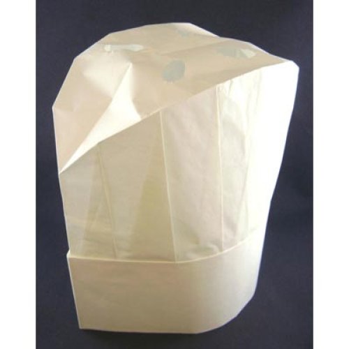 Chef Hat 9in 23cm Paper Round Top White P10x10