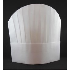 Chef Hat 10in 25cm Viscose Round Top White P10x10