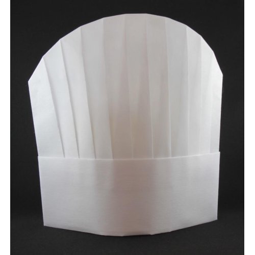 Chef Hat 10in 25cm Viscose Round Top White P10x10
