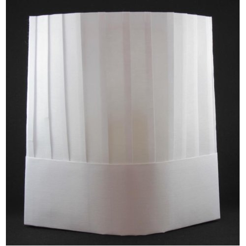 Chef Hat 10in 25cm Viscose Vertical Pleat White P10x10