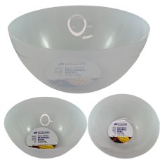 24x Bowl Salad Deep Plastic Reusable Clear 4 litre 25.2cm x 11.8cm