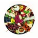 24x Plastic Platters Reusable Black 5 sectional round 315 x 37mm thumbnail 1