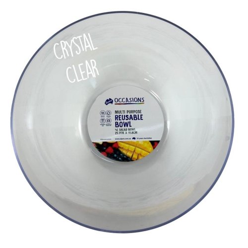 24x Reusable 4L Bowl 25.2x11.8cm Clear