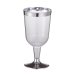96x Wine Glasses 175ml Plastic Silver Trim thumbnail 1