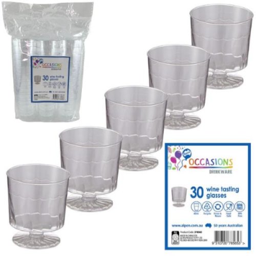 240x Wine Tasting Glasses 45ml Clear Plastic