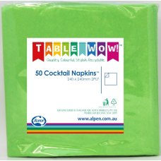 300x Napkins Lime Green Cocktail 2ply 25cm x 25cm