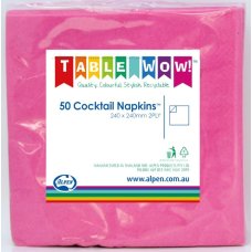300x Napkins Magenta Pink Cocktail 2ply 25cm x 25cm