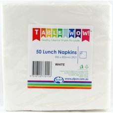 300x Napkins White Lunch Dinner 2ply 33cm x 33cm