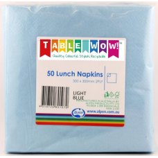 300x Napkins Light Blue Lunch Dinner 2ply 33cm x 33cm