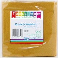 300x Napkins Gold Lunch Dinner 2ply 33cm x 33cm
