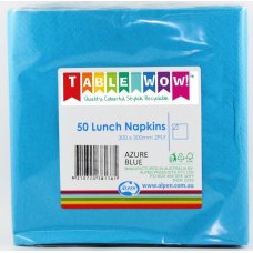 300x Napkins Azure Blue Lunch Dinner 2ply 33cm x 33cm