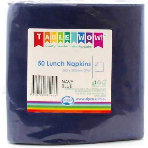 300x Napkins Dark Blue Lunch Dinner 2ply 33cm x 33cm