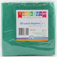 300x Napkins Green Lunch Dinner 2ply 33cm x 33cm