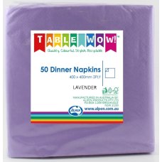 300x Napkins Lavender Purple Dinner 2ply 40cm x 40cm