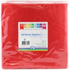 300x Napkins Red Dinner 2ply 40cm x 40cm
