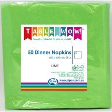 300x Napkins Lime Green Dinner 2ply 40cm x 40cm