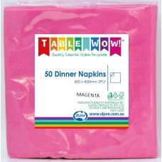 300x Napkins Magenta Pink Dinner 2ply 40cm x 40cm