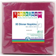 300x Napkins Burgundy Red Dinner 2ply 40cm x 40cm