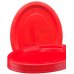 80x Plates Oval Red Reusable Plastic Lunch Picnic Dinner 31.5cm x 24.5cm thumbnail 3