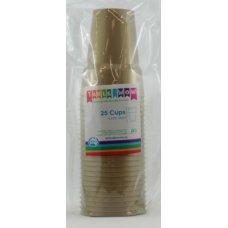 80x Plastic Cups Gold 285ml Reusable Recyclable