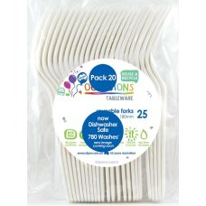 80x Plastic Forks White 180mm Cutlery Bulk Reusable