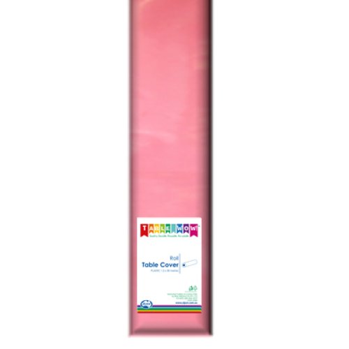 1x 30m Table Cover Roll Light Pink Plastic Reusable Recyclable 1.2m x 30m