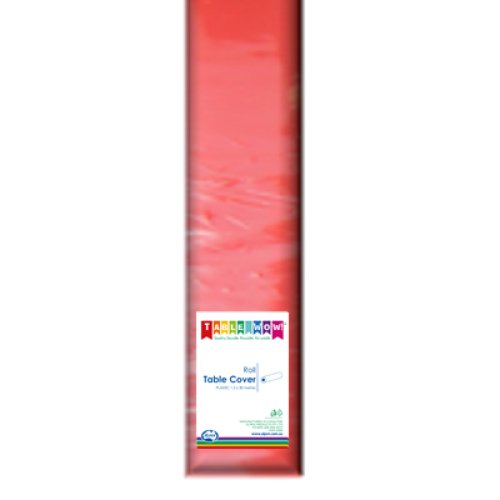 1x 30m Table Cover Roll Red Plastic Reusable Recyclable 1.2m x 30m