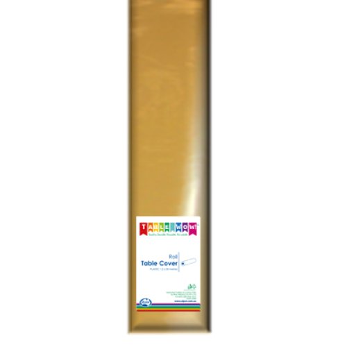 Gold Tablecover Roll Plastic 30m 1 Roll