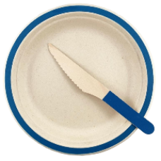 Sugarcane Lunch Plates 180mm Royal Blue P10x10