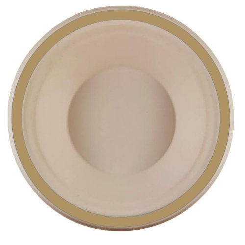 100x Sugar Cane Bowls 16cm Round Natural Gold Rim Compostable Biodegradable