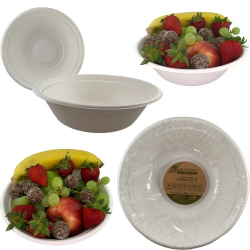 50x Sugarcane Serving Bowl 850ml White