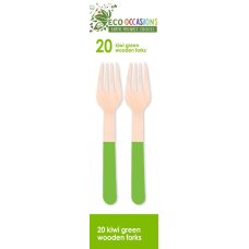 200x Wooden Forks Kiwi