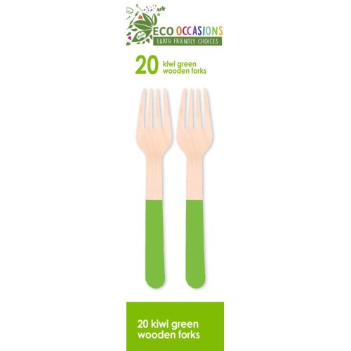 200x Wooden Forks Kiwi