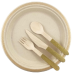 100x Sugar Cane Plates 18cm Round Natural Gold Rim Compostable Biodegradable thumbnail 6