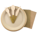 100x Sugar Cane Plates 18cm Round Natural Gold Rim Compostable Biodegradable thumbnail 5