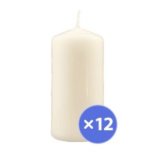 12x Candles Pillar White Lume 100mm x 50mm 4x2 inch