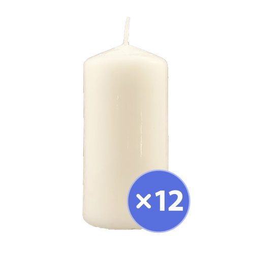 12x Candles Pillar White Lume 100mm x 50mm 4x2 inch