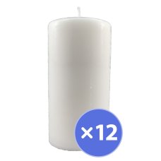 12x Candles Pillar White Lume150mm x 75mm 6x3 inch
