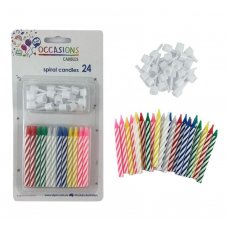 288x Candles Birthday Party with Holders Multi-Colour Pattern