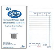 10x Restaurant Docket Book Duplicate Carbonless (book 50)