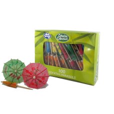 Cocktail Umbrella Parasols Assorted Colours Box 100