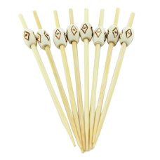 100x Food Pick 12cm Food Marker Carved Bead Decorative Decoration (Aztec)