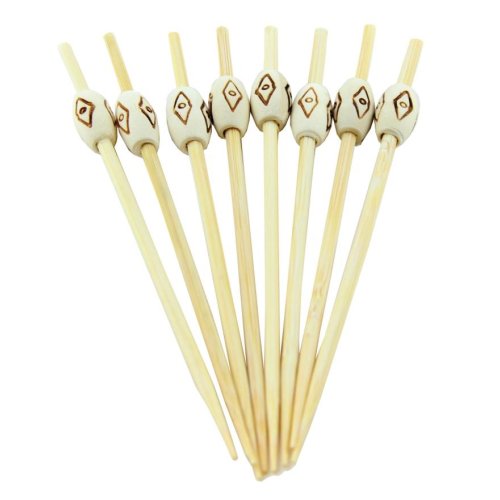 100x Food Pick 12cm Food Marker Carved Bead Decorative Decoration (Aztec)