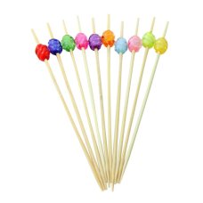 100x Food Pick 12cm Food Marker Crystal Mixed Colours Decorative Decoration (Crystal)