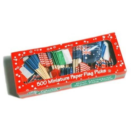 500x Flagpicks Mixed Countries Food Picks Marker Country Decorative