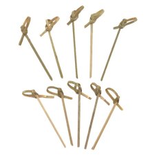 250x Skewers Curly Picks Natural 6cm Pick Fruit Food Bamboo