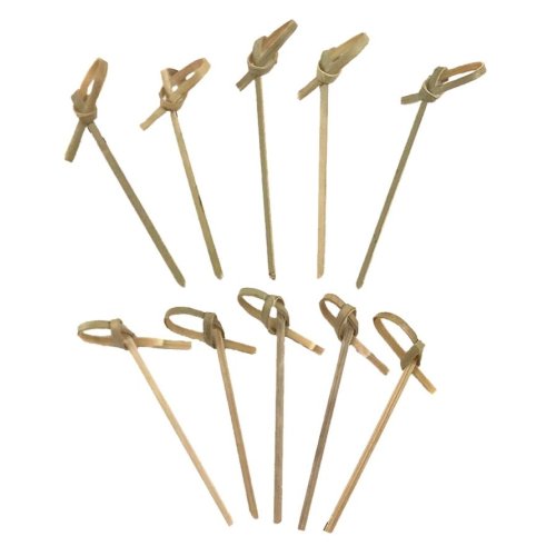 250x Skewers Curly Picks Natural 6cm Pick Fruit Food Bamboo