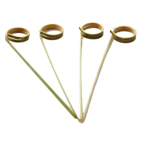 250x Skewers Ring Picks Natural 12cm Fruit Food Bamboo